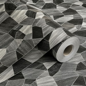 ТАПЕТ 3D САМОЗ.ВОДОУСТ.ZN2681 53см./9.5м.сиво-черна мозайка /16бр./